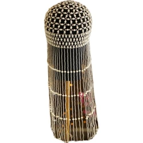 Pearl Beaded Flapper Cap Vintage Style Hair Jewelry Egyptian Cleopatra Headwear Tassel Embellished Adjustable Headwear