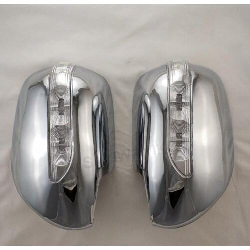 CHROME REARVIEW MIRROR COVER WITH LED LIGHT FIT FOR TOYOTA PRADO 2003-2009 CAR ACCESSORIES