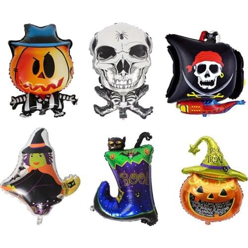 JX-LCLYL Halloween Pumpkin Witch Pirate Foil Balloon Halloween Party Decoration Supplies