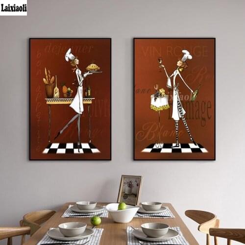 Creative Female Chef DIY Diamond Painting Cross Stitch kit 3D Diamond Embroidery Full Diamond Mosaic 5d rhinestone kitchen Decor