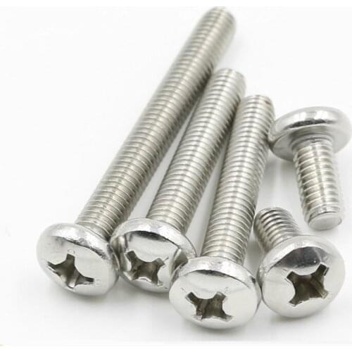 10PCS-M2*35 GB818 304 Stainless Steel Round Cross Machine Screws Nail