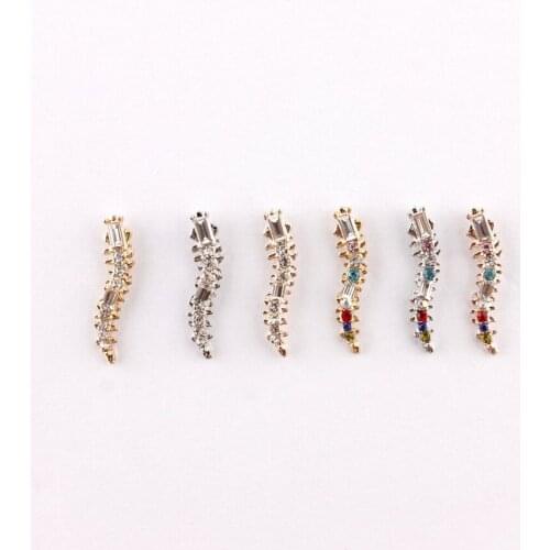 Fashion Cute Pave Shiny Crystal Stone Scolopendra Studs Earrings for Women