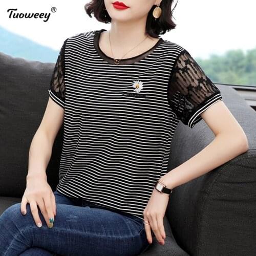Fashion Womens Tops And Blouses 2021 Elegant Blouse Women Striped Blouse Shirt short Sleeve Women Shirts Plus Size Tops