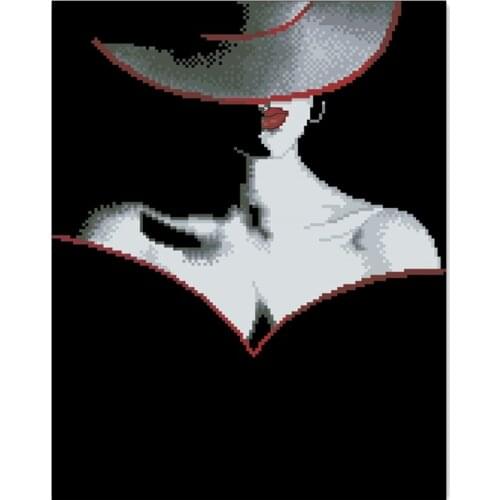 Black passion cross stitch package beauty woman sets aida 18ct 14ct 11ct black people kit embroidery DIY handmade needlework