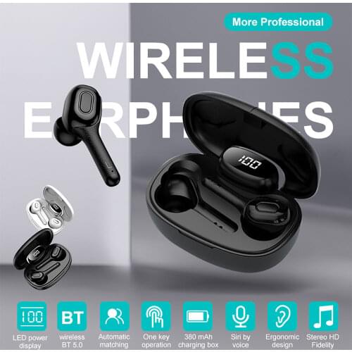 Earphones Digital Display Bluetooth 5.0 Earphones Wireless TWS Earbuds 5.0 Sports Headset For iPhone 11 Xiaomi With Microphone