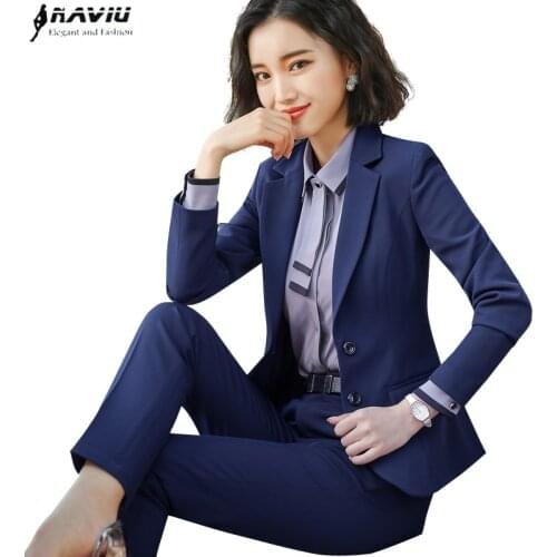 New Fashion Two Piece Set Women Pant Suits For Office Ladies Long Sleeve Slim Blazer and Trouser Formal Clothes