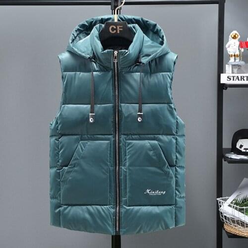 New Winter Vest Reversible Hooded Sleeveless Jackets Mens Vest Plus Size 5XL Windproof Warm Men Waistcoat Outwear