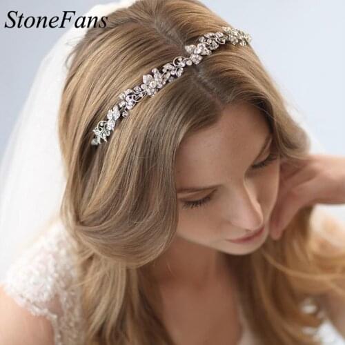 Stonefans Flower Crown Tiara for Girls Luxury Crystal Hairbands Rhinestone Headband for Hair Woman Hair Hoop Bride Accessories