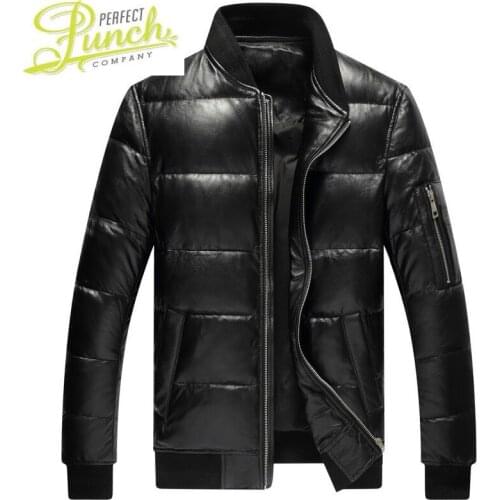 Autumn Mens Sheepskin Coat Winter Genuine Leather Down Short Plus Size Bomber Jacket Veste Cuir Homme 2021 1927 KJ5155