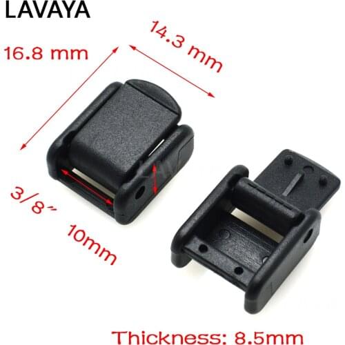 50pcs/pack 3/8" Webbing Plastic Cam Lock Buckle Black Toggle Clip Backpack Straps Belt Buckle Dog Cat Collar