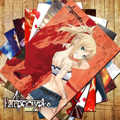 10 PCS/LOT Anime Fate Apocrypha Poster Gift Card Toys Mordred Red Saber Fate Grand Order FGO Stickers 10 Comic Wall Pictures