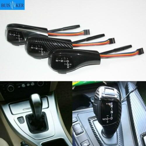 Shift Handle Replacement Carbon Fiber Black Silver F30 Style LED Gear Shift Knob for BMW 6 Series 2004-2006 E63 Accessories