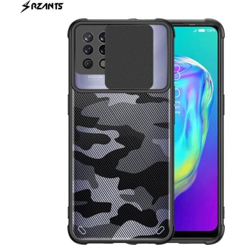 Rzants For Tecno Pova Case Phone Case Soft Camouflage Lens Slim Half Clear Phone Casing