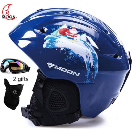 Moon CE Certification PC+EPS Adult Ski Helmet Men Women Skating Skateboard Helmet Snow Sports Snowboard Helmets with Goggles