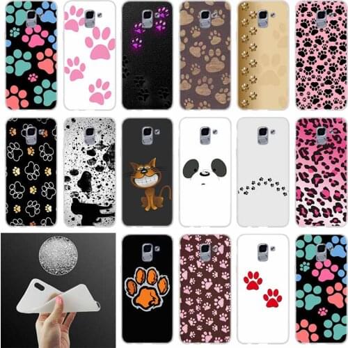 Silicone Phone case Cover dog footprint Paw FOR Coque Samsung Galaxy J6 J4 J8 J7 2018 Plus J3 J5 J7 Prime Pro 2017 2016 Casse