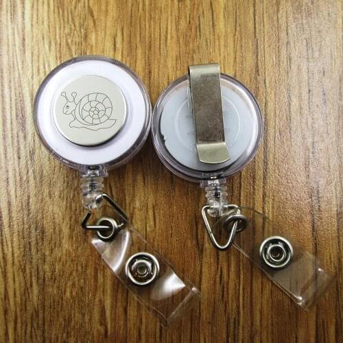 Snail ID Badge Reel gift for him/her friend family retractable recoil id badge holder work fun