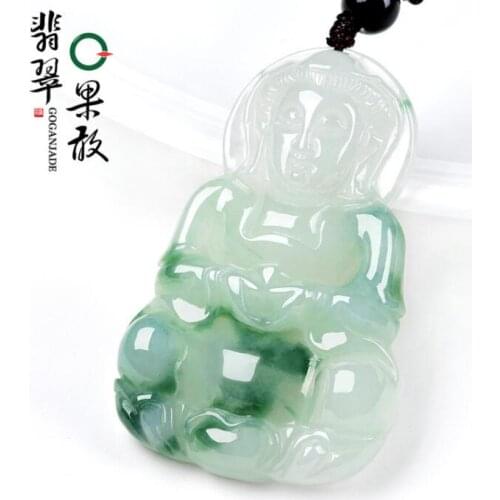 Jewelry кулон Guanyin Jade Pendant Jadeite jade pendant with floating flowers collier подвеска naszyjnik necklace