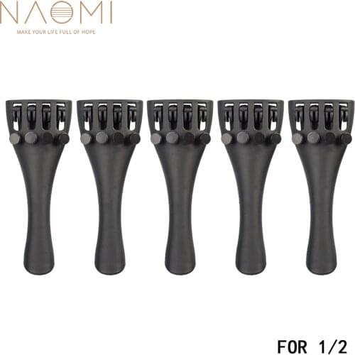 NAOMI 1/2 Violin Tailpiece 5PCS Violin Carbon Fiber Tailpiece W/ 4 Tuners For 1/2 Violin New Violin Parts & Accessories