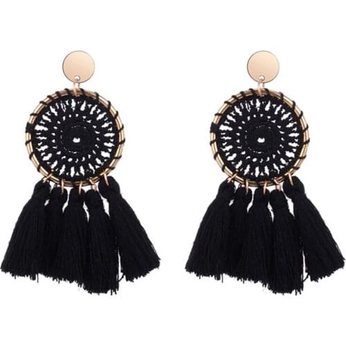 New Fashion Ethnic Tassel Drop Dangle Earring for Women Fashion Jewelry 2018 Long Earring Ethnic Bohemia Earrings Tassel Fringe