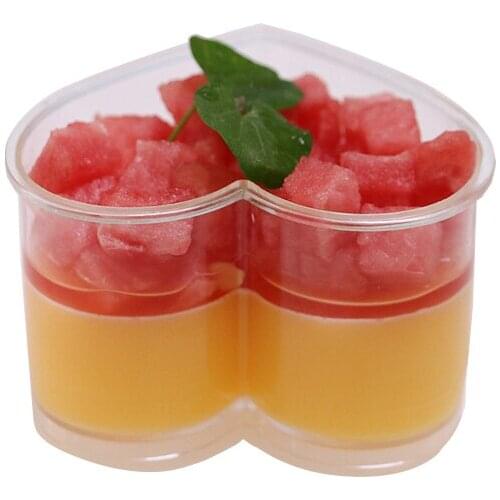 10/20pcs 150ml Heart Shaped Dessert Cups Reusable Plastic Yogurt Mousses Dessert Cups Cake Container Tableware Party Supplies