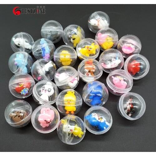 10Pcs D28MM Plastic PS Vending Capsule Toys With Various Different Figure Toy Ramdom Mix Surprise Balls Kids For Vending Machine