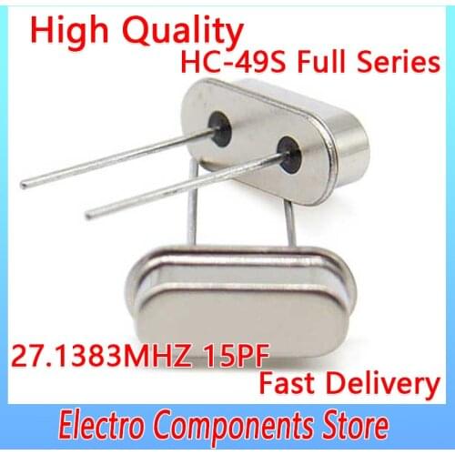10PCS/Lot HC-49US 2Pin 49S HC-49s Crystal Oscillator Kit Resonators Quartz Resonator 27.1383MHZ DIY Electronic Set 15PF ±10PPM