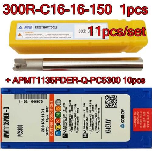 16mm 300R C16-16-150-2T 1pcs+ KORLOY APMT1135PDER PC5300 10pcs=11pcs/set Processing: stainless steel and steel Free shipping