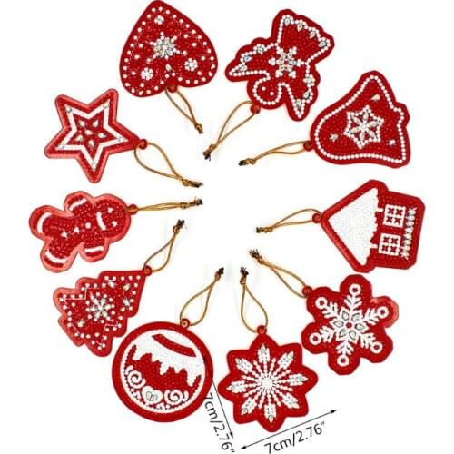 20 Pieces Christmas DIY Artificial Diamond Painting Gift Tags Resin Painting Han