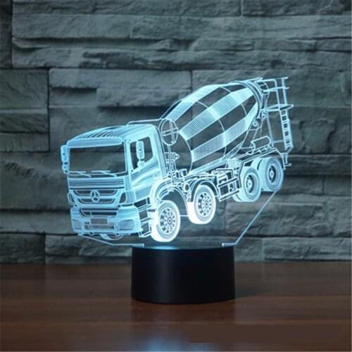 Mud Irrigation Vehicle 3d Lamp Seven Colors Touch Led Visual Led Night Light Gift Decoration Atmosphere Table Lamp