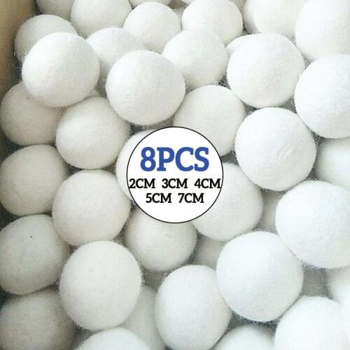 8Pcs/Pack Wool Soften Balls Reusable Natural Organic Laundry Fabric Softener Ball Premium Washing Machine Laundry Clean Ball