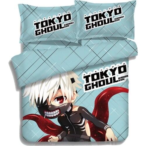 Anime Tokyo Ghoul Four Bedding Sets Duvet Cover Bed Sheet Linen Fitted Sheet Full