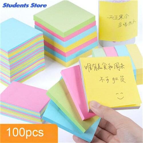 5Colors 100 Pages Memo pad Memo Sticker Paper office Stationery Small Plan Pocket Notepad sticky Notes Creative Self-Stick Notes