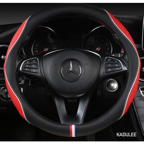 KADULEE Microfiber Leather Car Steering Wheel Cover For Isuzu D Max Trooper Rodeo Mux Ertiga APV Ignis Edition SX4