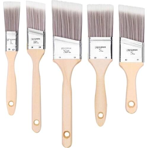 Wood Handle Wall Treatment Ergonomic Beginners Painter Multifunction Ceramic Glaze Brush Set Easy Grip Home DIY Hand Tools