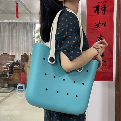 Cheap+Wholesale+Custom+Womens+Rubber+Waterproof+Hollow+Solid+Candy+Colors+Eva+Bag+BeachTote+Bag+Beach+Bags+Silicone+Eva