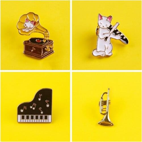 Instrument Icons For Clothes Guitar Piano Enamel Pins For Backpacks Brooches Metal Badges On Clothes Jeans Jackets Badge Clothes