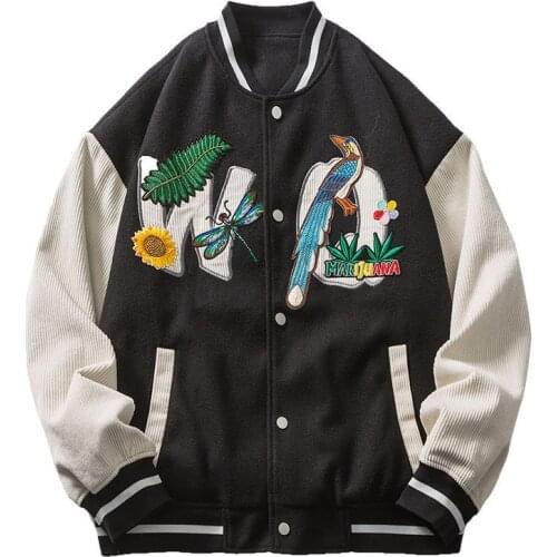 ERENEJIAN Unisex Fashion Varsity Baseball Jackets With Embroidery Oversize Hip Hop Letterman Jacket College Outerwear M-XXL