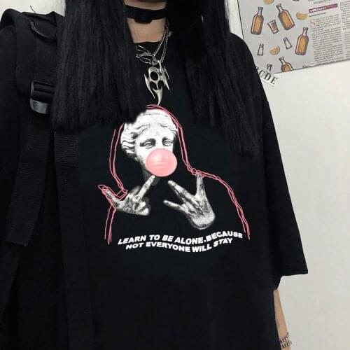 Harajuku Art David Michelangelo alphabet hip-hop personality female T-shirt top Streetwear casual loose vintage chic summer tops