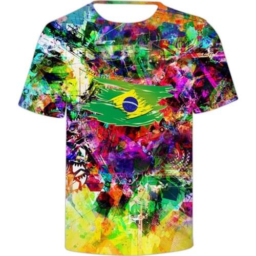 3d T Shirts Brazil Flag Printed Summer Fashion Men Women T-shirt Tops Short Sleeve Sport 3D T-shirts Tee Shirt Clothes Plus Size
