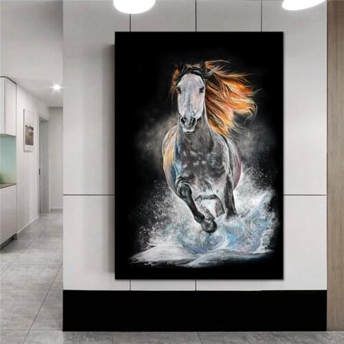 GOODECOR running Horse abstract canvas painting large wall art pictures custom photo giclee printings for home decor no frame