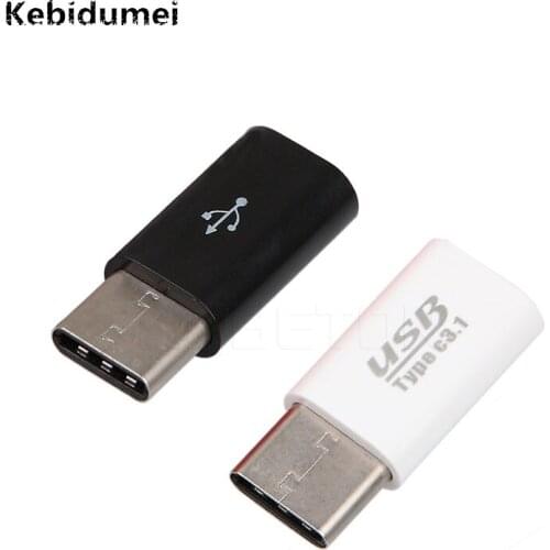 Kebidumei 1pcs USB 3.1 Type C Male to Micro USB 2.0 5 Pin Female Data Transmission Head Adapter for Tablet Various Mobile Phone