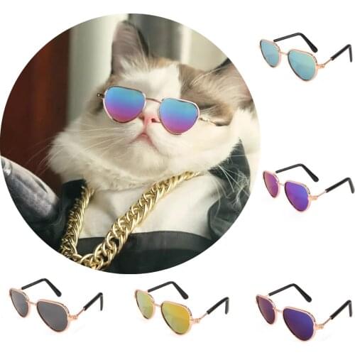 Cool Cat Dog Pet Heart Glasses Cute Pet Products Reflection Cats Sunglasses Photos Props Accessories Pet Supplies Cat Eye-wear