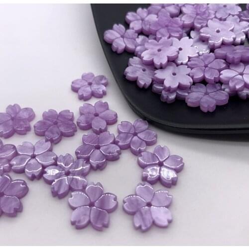 Hot 12mm Imitation Shell Flower Loose Beads DIY Handmade Material Cherry blossom petals Beads for Hair Jewelry Bracelet