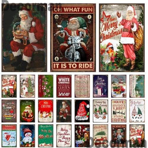 [ Mike86 ] Christmas Metal tin sign Wall Plaque Vintage Festival Poster Painting Store Home room Decoration LTA-3135 20*30 CM