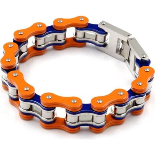 Fashion Stainless Steel Bracelets Biker Bicycle Motorcycle Chain Bracelet Silver Charm Jewelry for Men Punk Party Gift