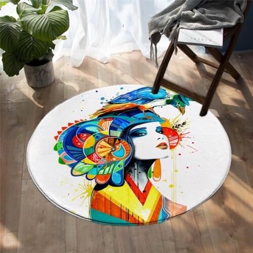 Fashion Crystal Tree by Pixie Cold Art Area Rugs Colorful Rock Round Carpet Star Moon Planet Floor Mat Butterfly Round Carpet