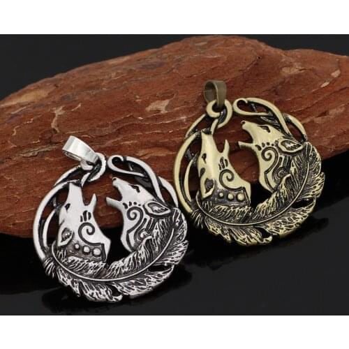 Retro Nordic Mythology Viking Odin Celtic Wolf Head Necklace Men And Women Sweater Chain Jewelry Souvenir gift цепь на шею