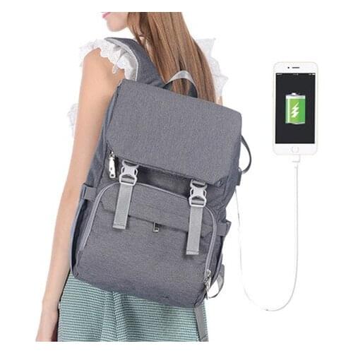 New Arrive USB Fashion Mummy Maternity Nappy Bag Large Capacity Travel Backpack Travel Nursing Bag