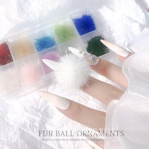 New Pompoms Plush 3d Diy Nail Art Decorations Soft Hairball Detachable Magnet Fashion Jewelry Manicure Design Accessories