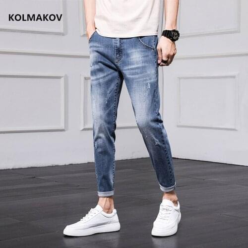 2020 autumn Hot Selling Jeans Men Ankle-length Pants Pencil Trousers Mens Fashion Denim jeans Elastic Trousers men